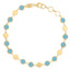 14k Yellow Gold Turquoise Geometric Chain Bracelet