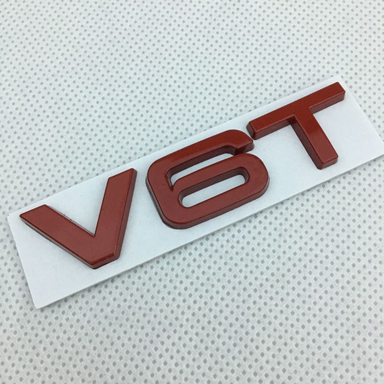 Suitable for Audi V6T V8T metal logo A4LA6LS7Q5Q3 displacement personalized modification leaf plate car sticker - Korvel