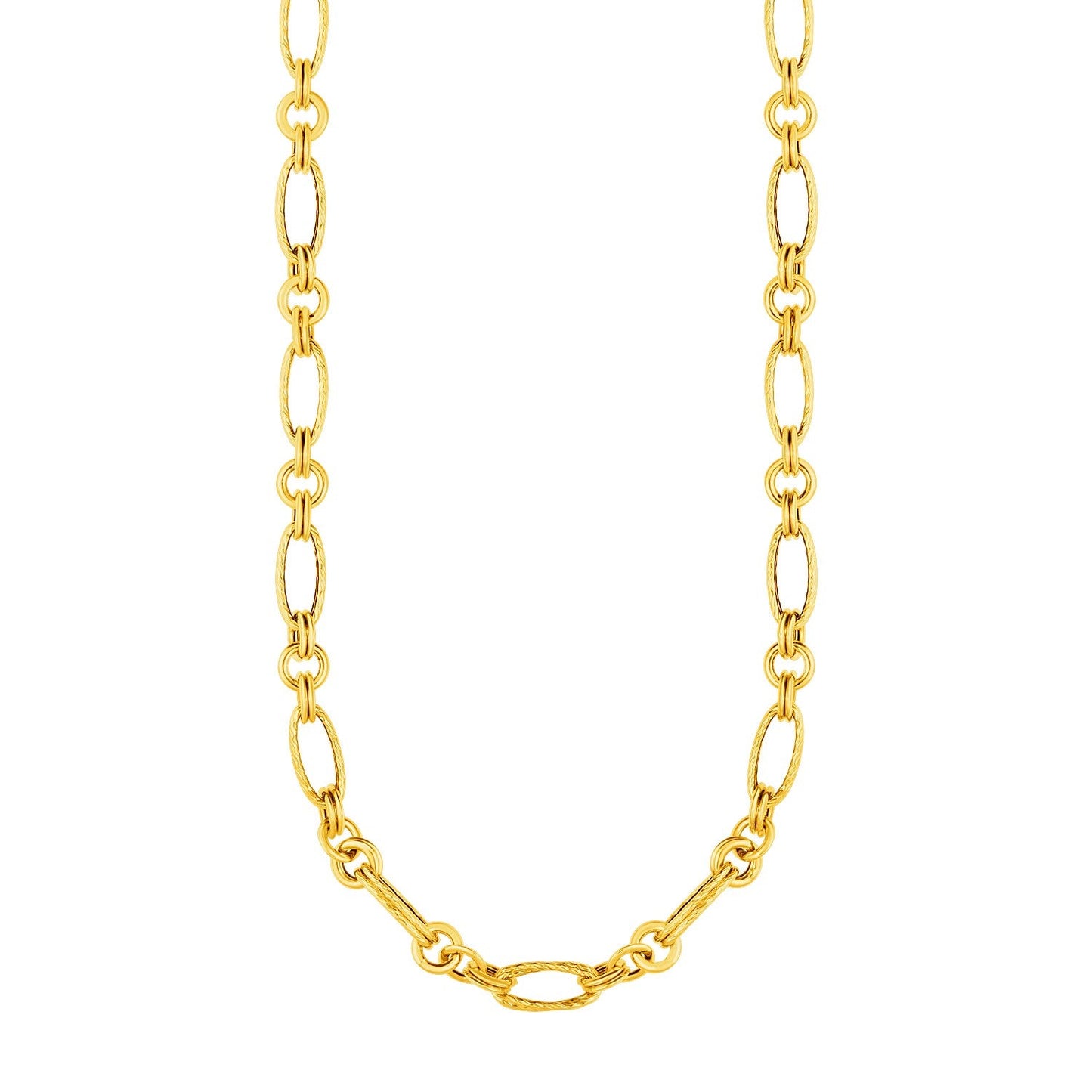 Collier en lien torsadé et poli en or jaune 14 carats