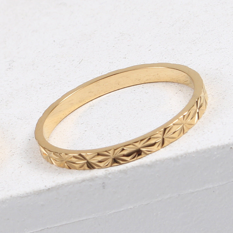Ring Titanium steel electroplated with 18k gold Shine - Korvel