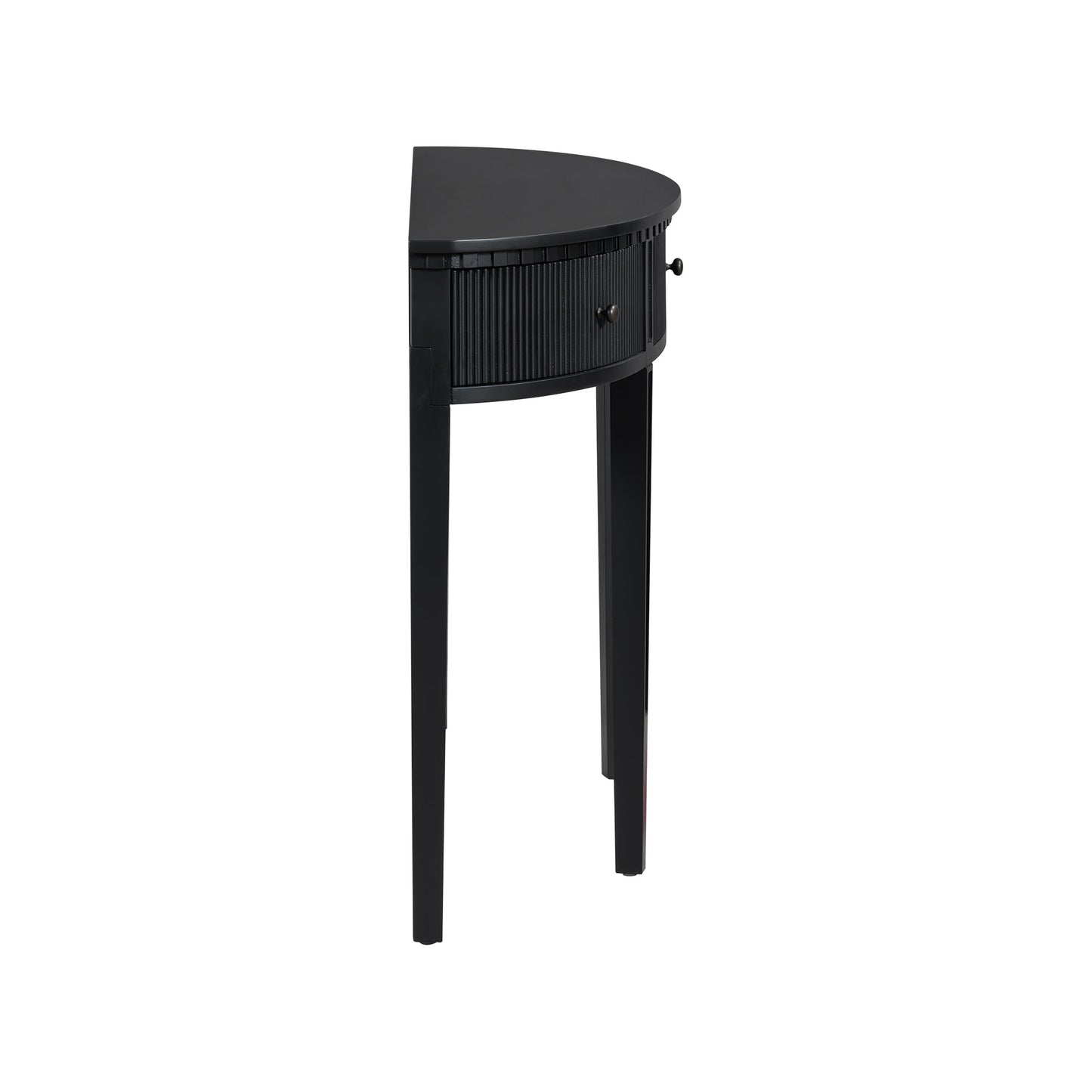 U-Style Distinctive Features of Pine Veneer Console Table with Vertical Stripe Drawer Fronts and Four Legs - Korvel