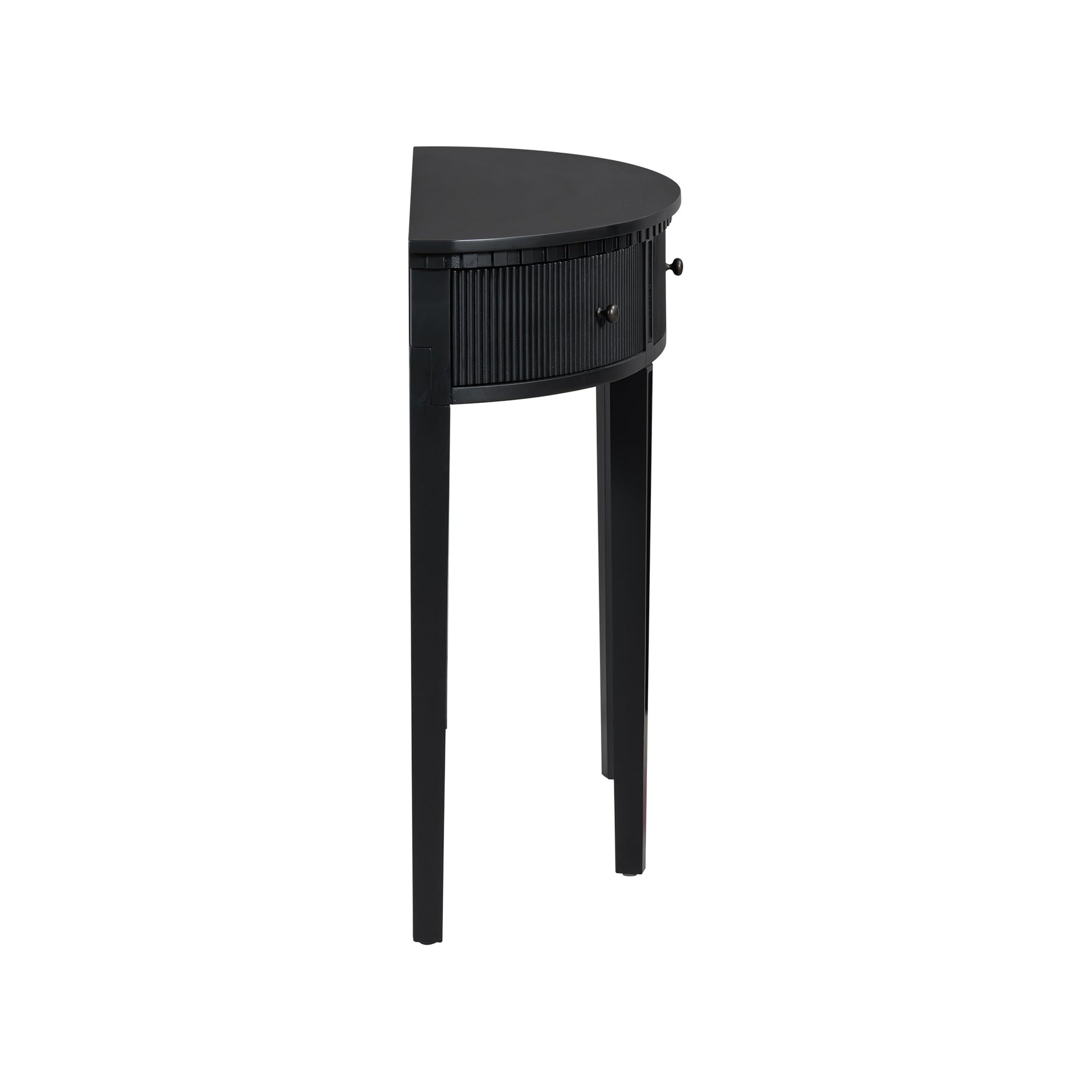 U-Style Distinctive Features of Pine Veneer Console Table with Vertical Stripe Drawer Fronts and Four Legs - Korvel