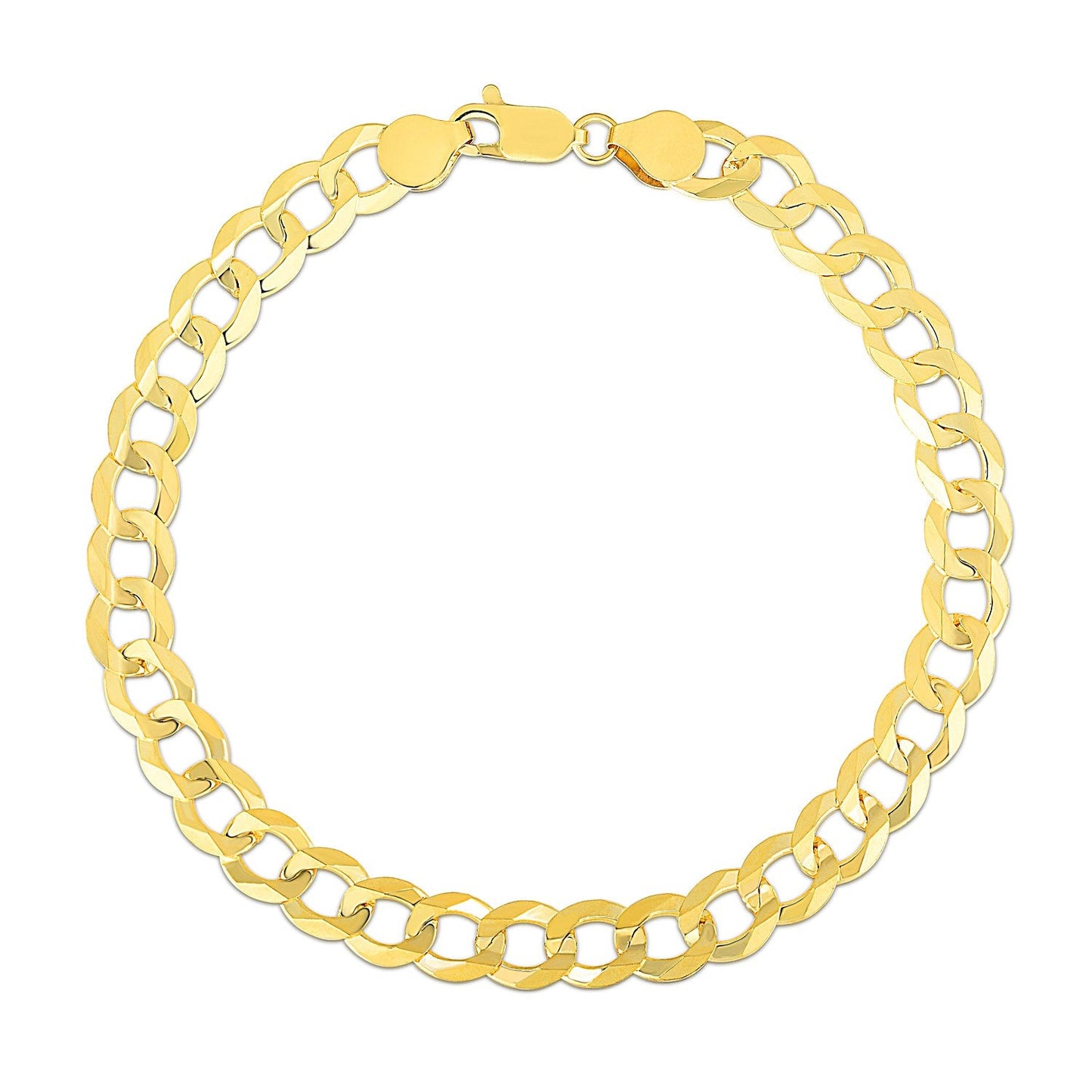 Pulsera Curb de Oro Amarillo de 10k de 7.0mm Elegante