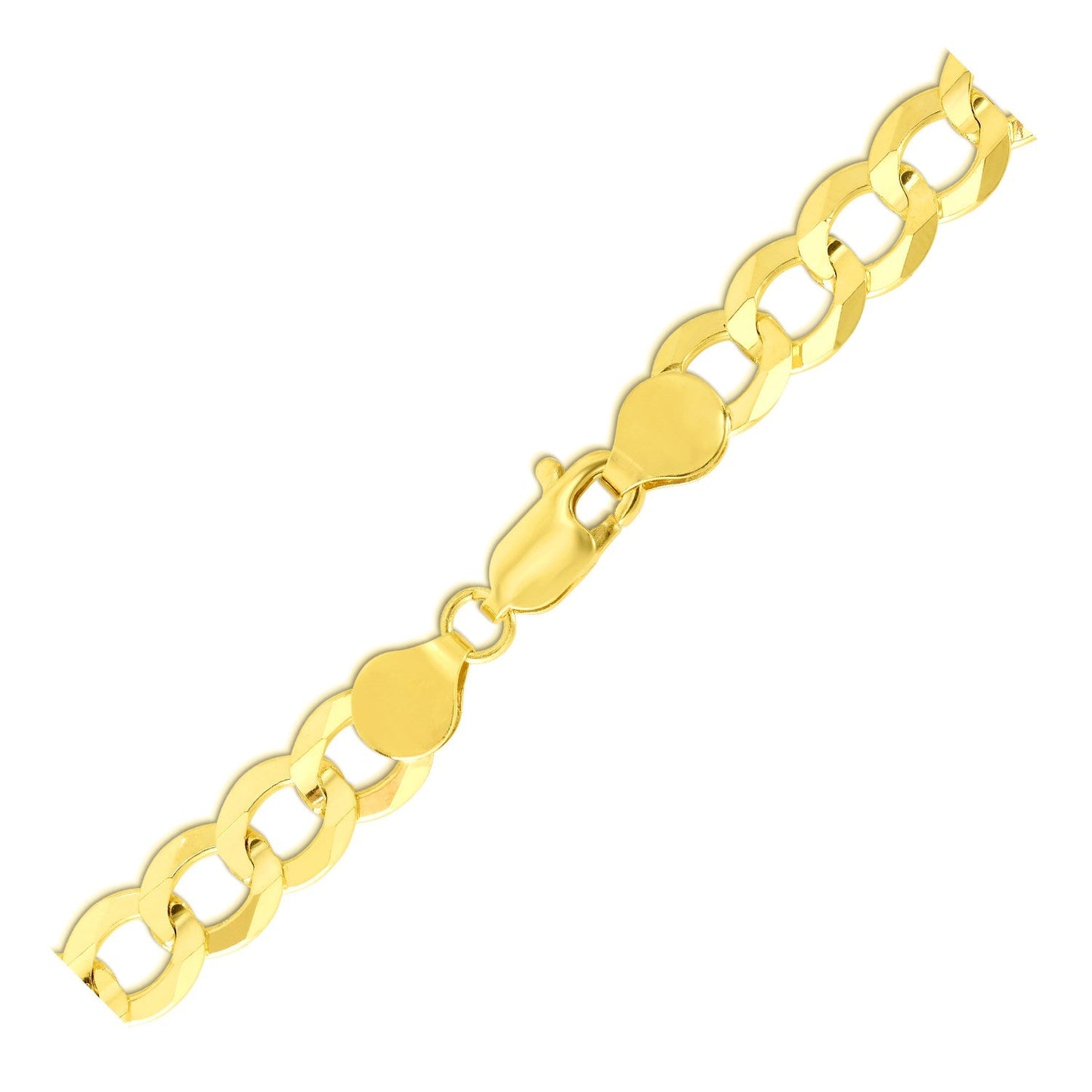Pulsera Curb de Oro Amarillo de 10k de 7.0mm Elegante
