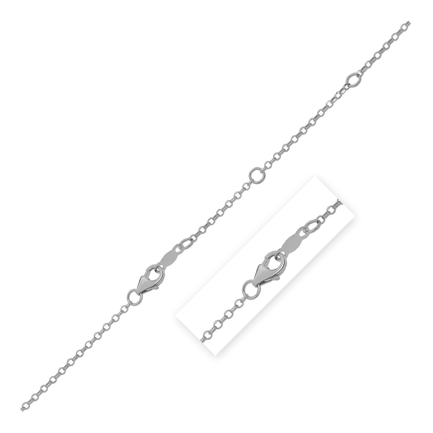 14k White Gold Double Extendable Cable Chain Necklace