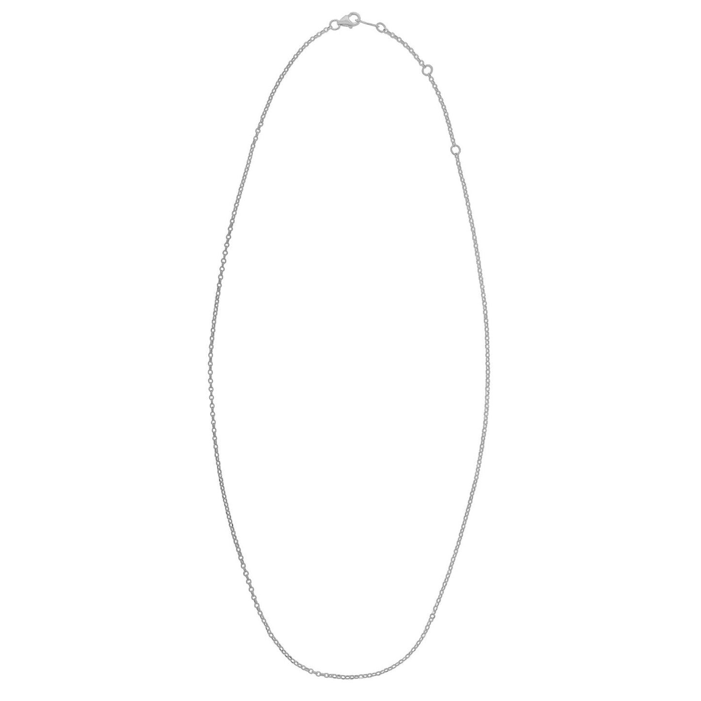14k White Gold Double Extendable Cable Chain Necklace
