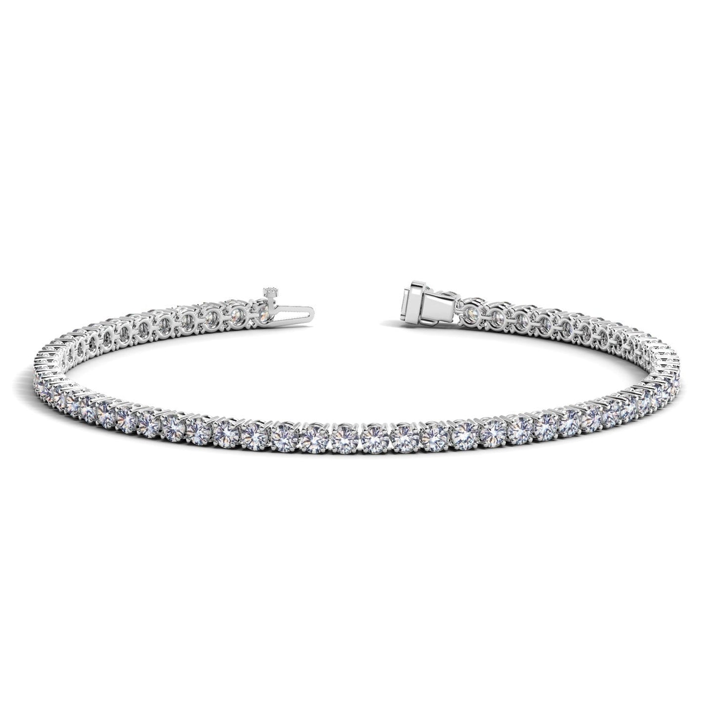 Bracelet de tennis en diamant cultivé en laboratoire en or blanc 14 carats