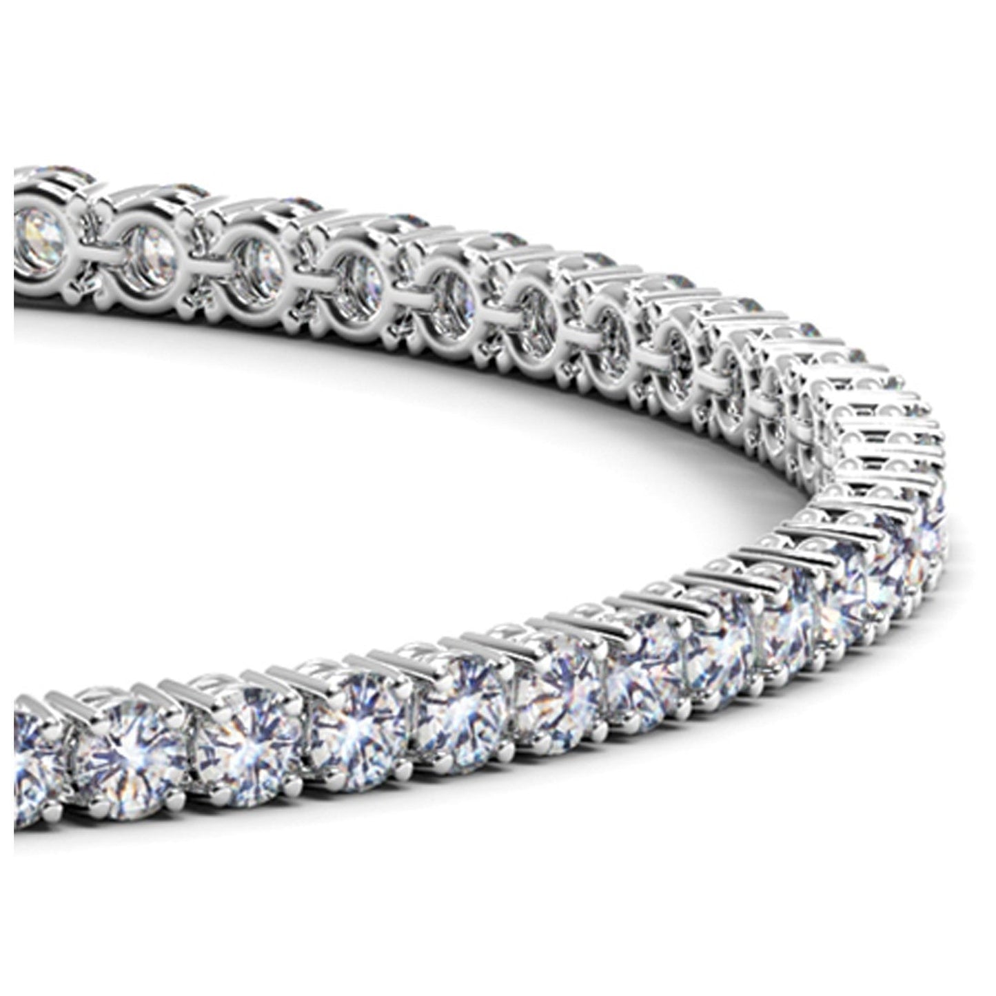Bracelet de tennis en diamant cultivé en laboratoire en or blanc 14 carats