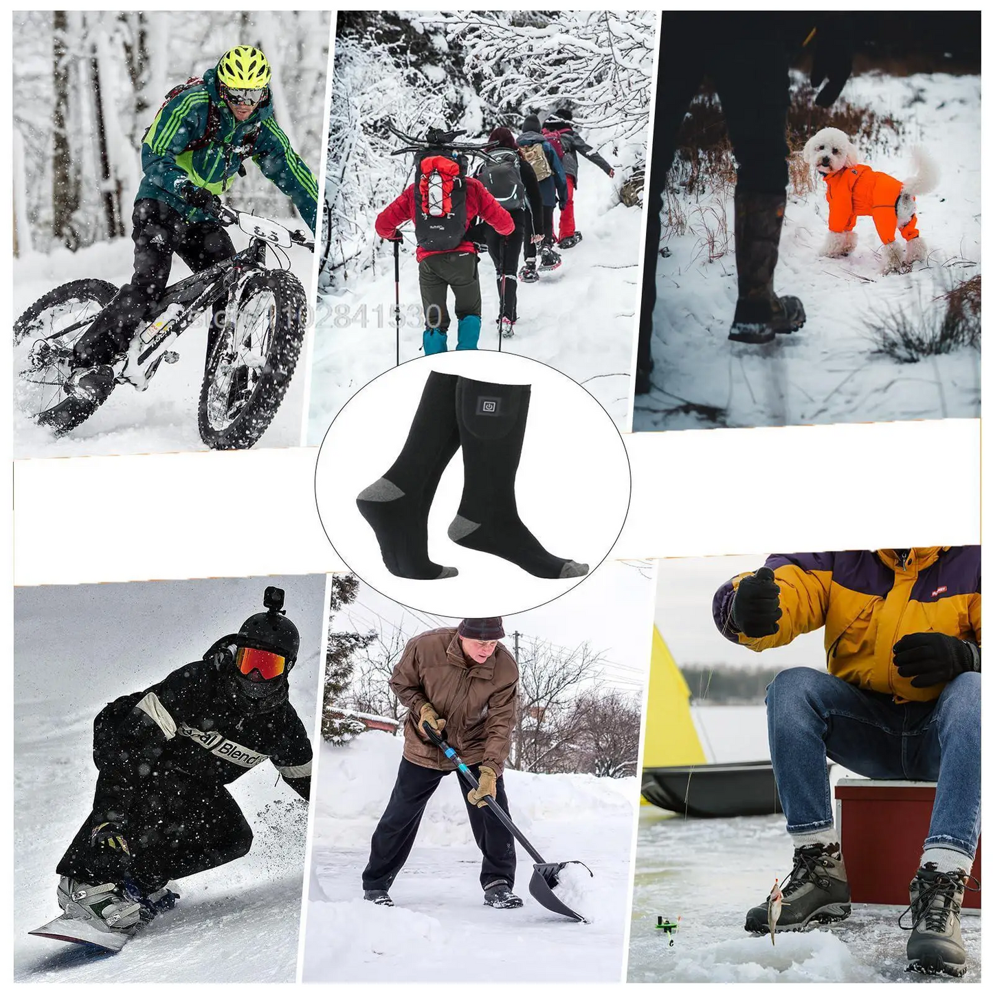 Calcetines eléctricos calefaccionables recargables para comodidad al aire libre