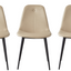 A set of 2 high back dining chairs with PU artificial leather soft cushions and metal legs, decorated with large soft cushions - Korvel
