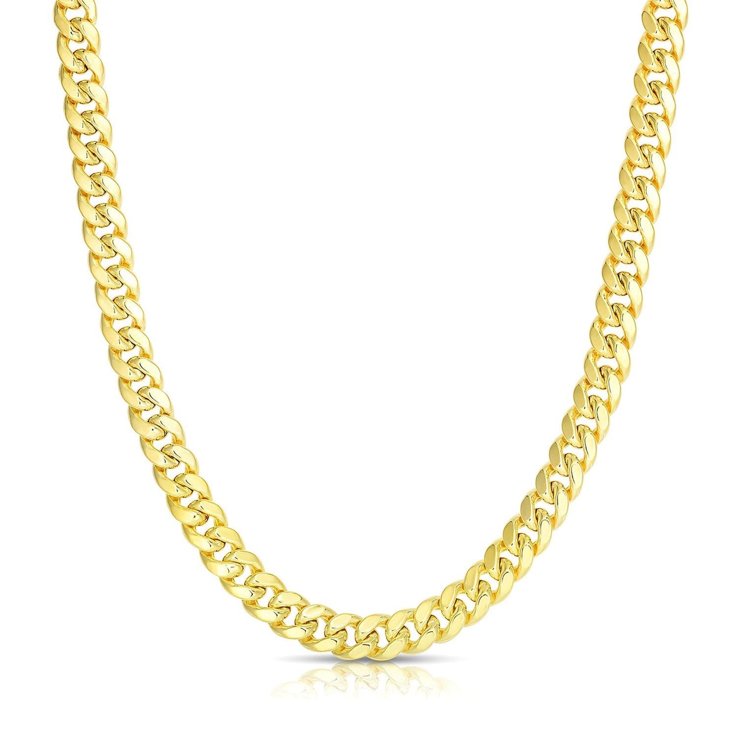 Cadena Miami Cubana Semi Sólida de Oro Amarillo de 10k - 6.15mm