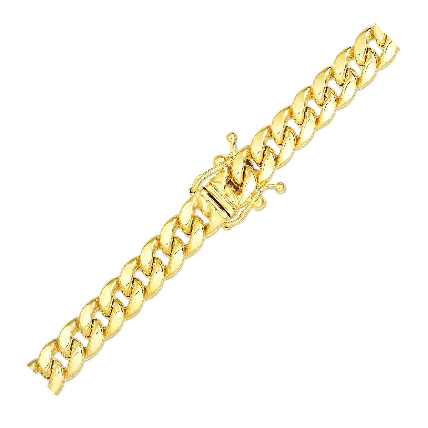 Cadena Miami Cubana Semi Sólida de Oro Amarillo de 10k - 6.15mm
