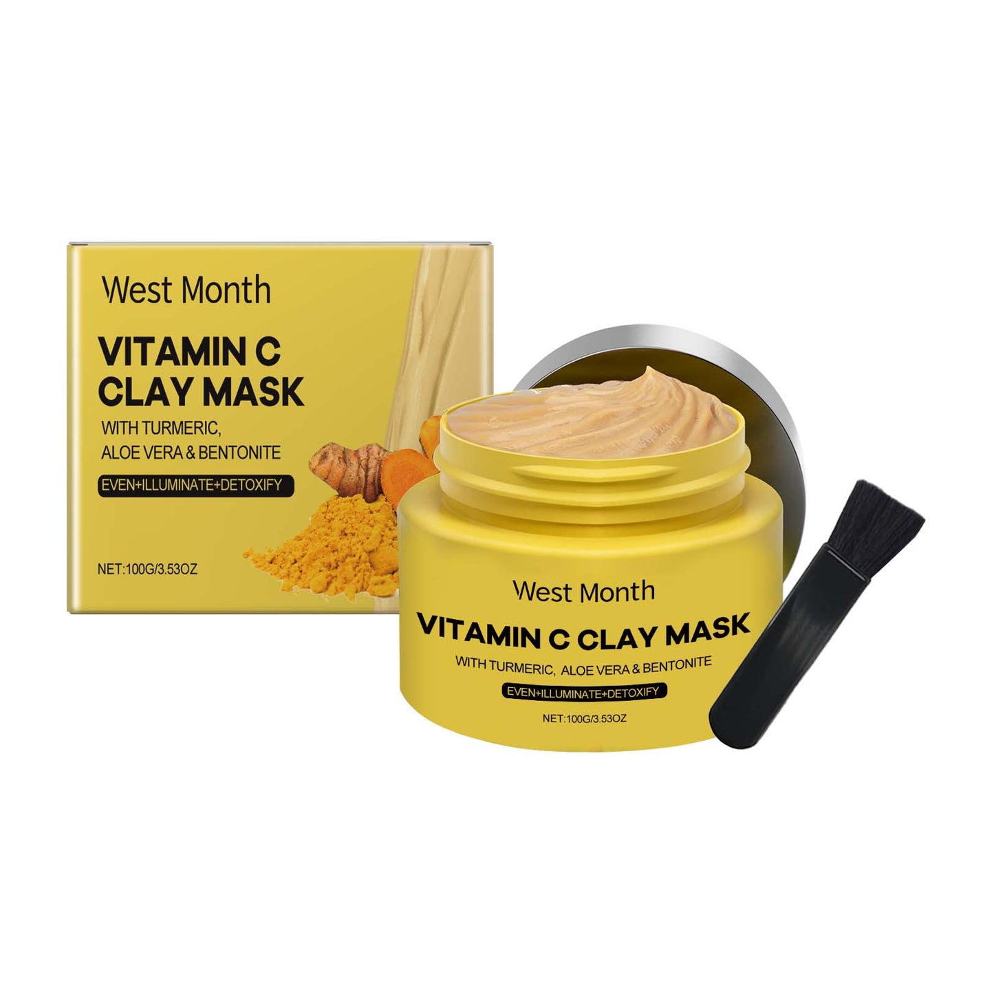 Mascarilla de barro de cúrcuma y vitamina C para una piel nutrida y radiante