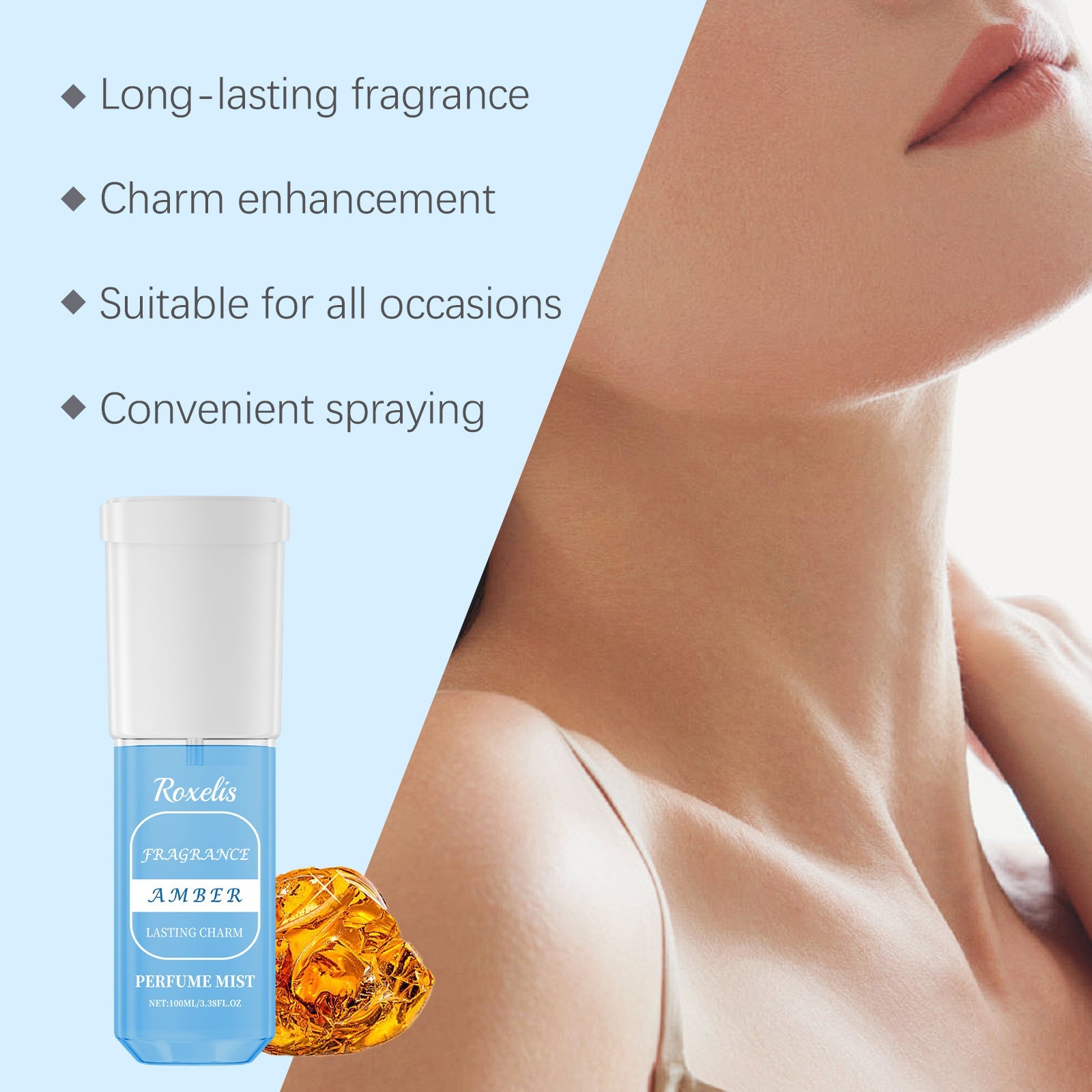Amber Jasmine Perfume Spray Fresh Jasmine Scent Scent Scent Long Lasting Fragrance Exudes Charming Fragrance Perfume - Korvel