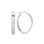 Sterling Silver Flat Oval Hoop Earrings with Rhodium Plating