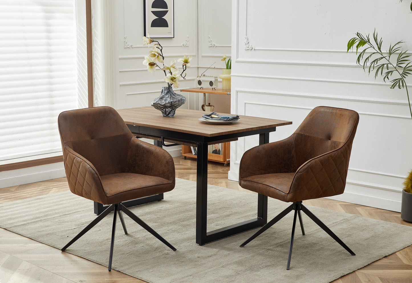Modern chairs (2 sets) with soft iron leg cushions and comfortable backrest double layered chairs - Korvel