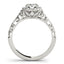 14k White Gold Halo Antique Style Round Diamond Engagement Ring