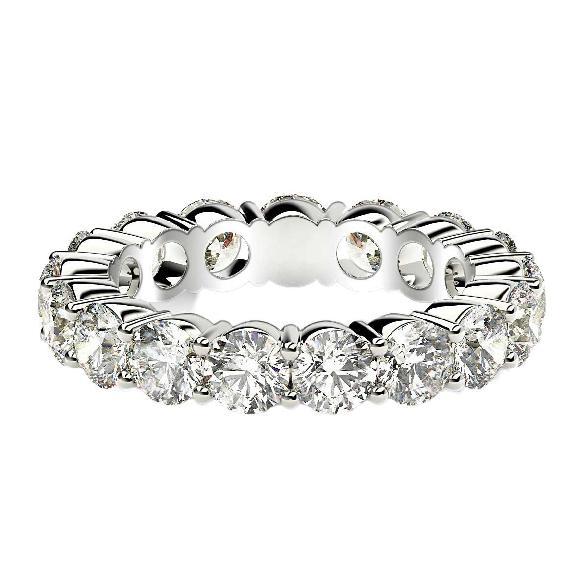 Round Cut Lab Grown Diamond Eternity Ring in 14k White Gold