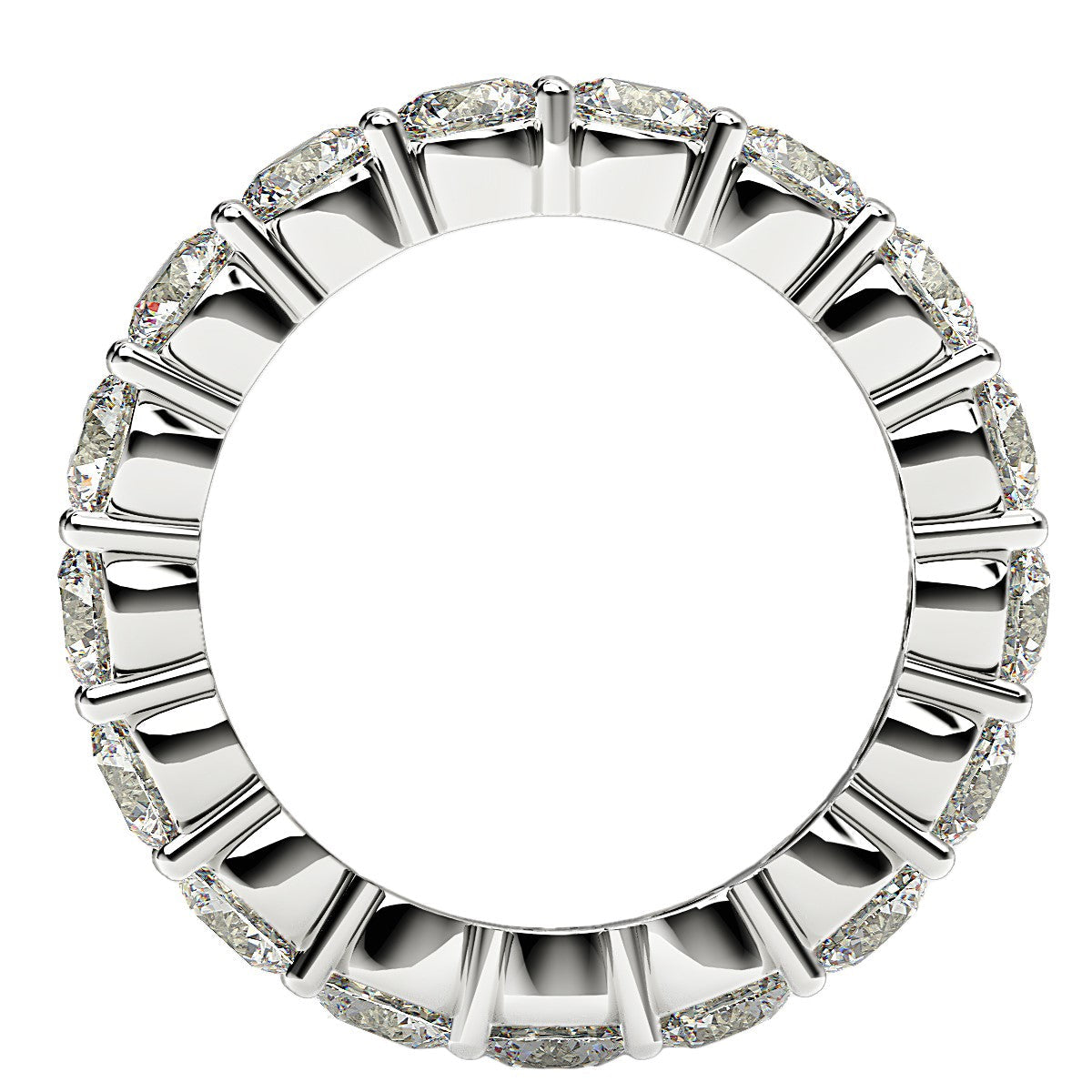 Round Cut Lab Grown Diamond Eternity Ring in 14k White Gold