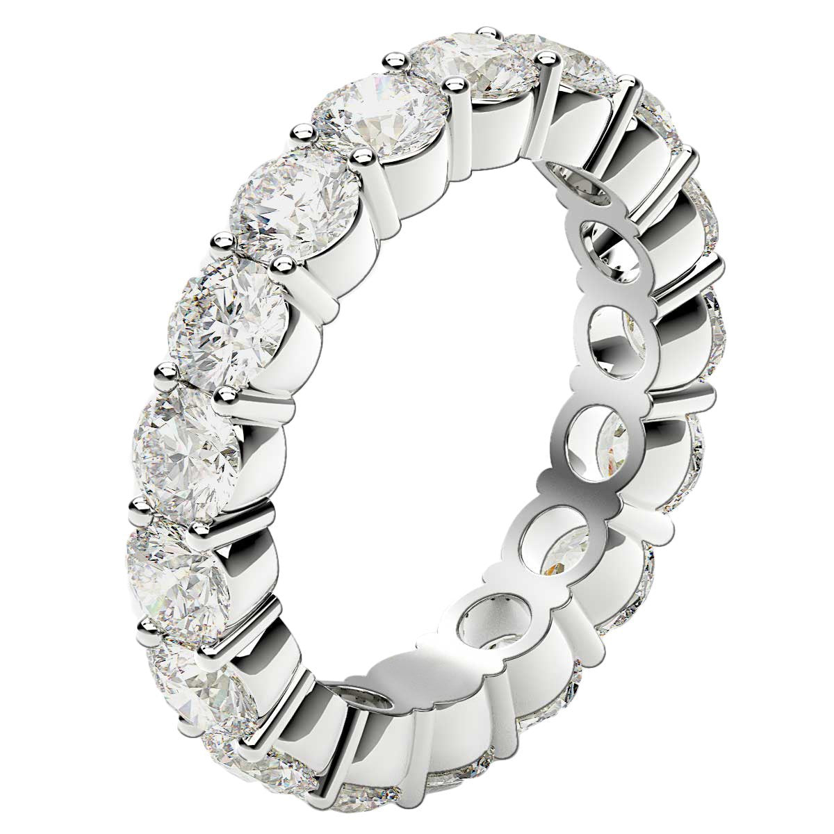 Round Cut Lab Grown Diamond Eternity Ring in 14k White Gold