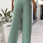 Tied High Waist Wide Leg Pants in Sage