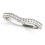 14k White Gold Milgrained Pave Set Curved Diamond Wedding Band