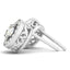 Boucles d'oreilles Halo en Diamant Rond en Or Blanc 14k