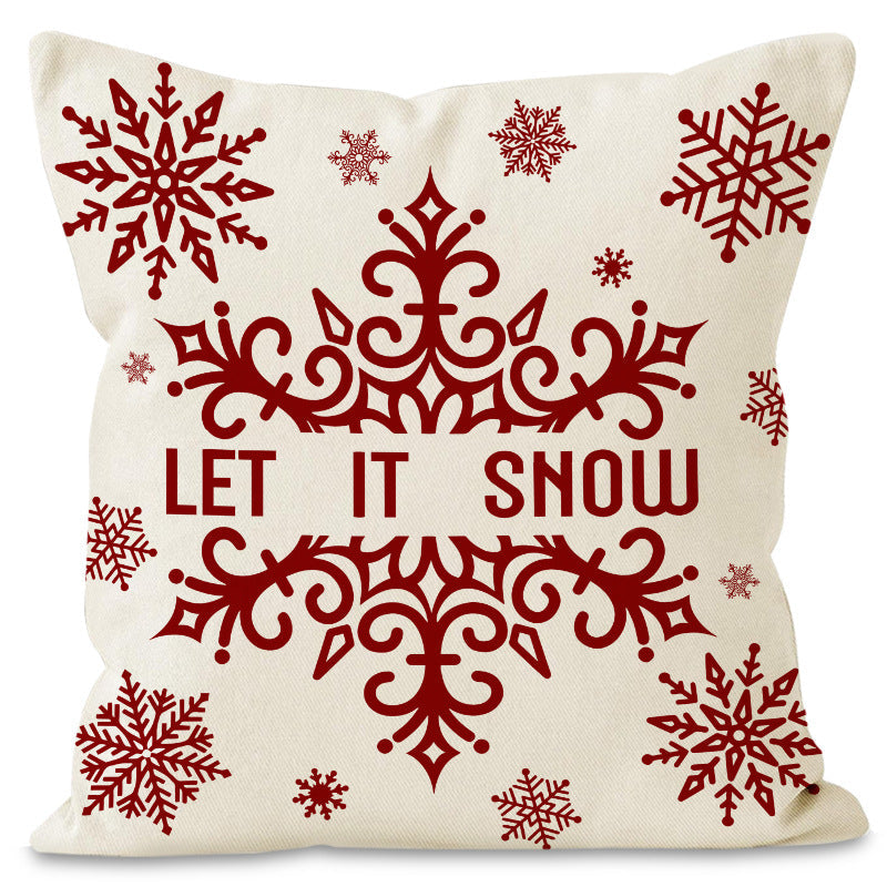 Christmas red ball pillow cover Christmas holiday themed home decoration pillowcase linen waist pillow - Korvel