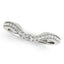 14k White Gold Curved Diamond Wedding Band with Milgrained Border