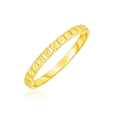 14k Yellow Gold Bead Textured Engagement Ring