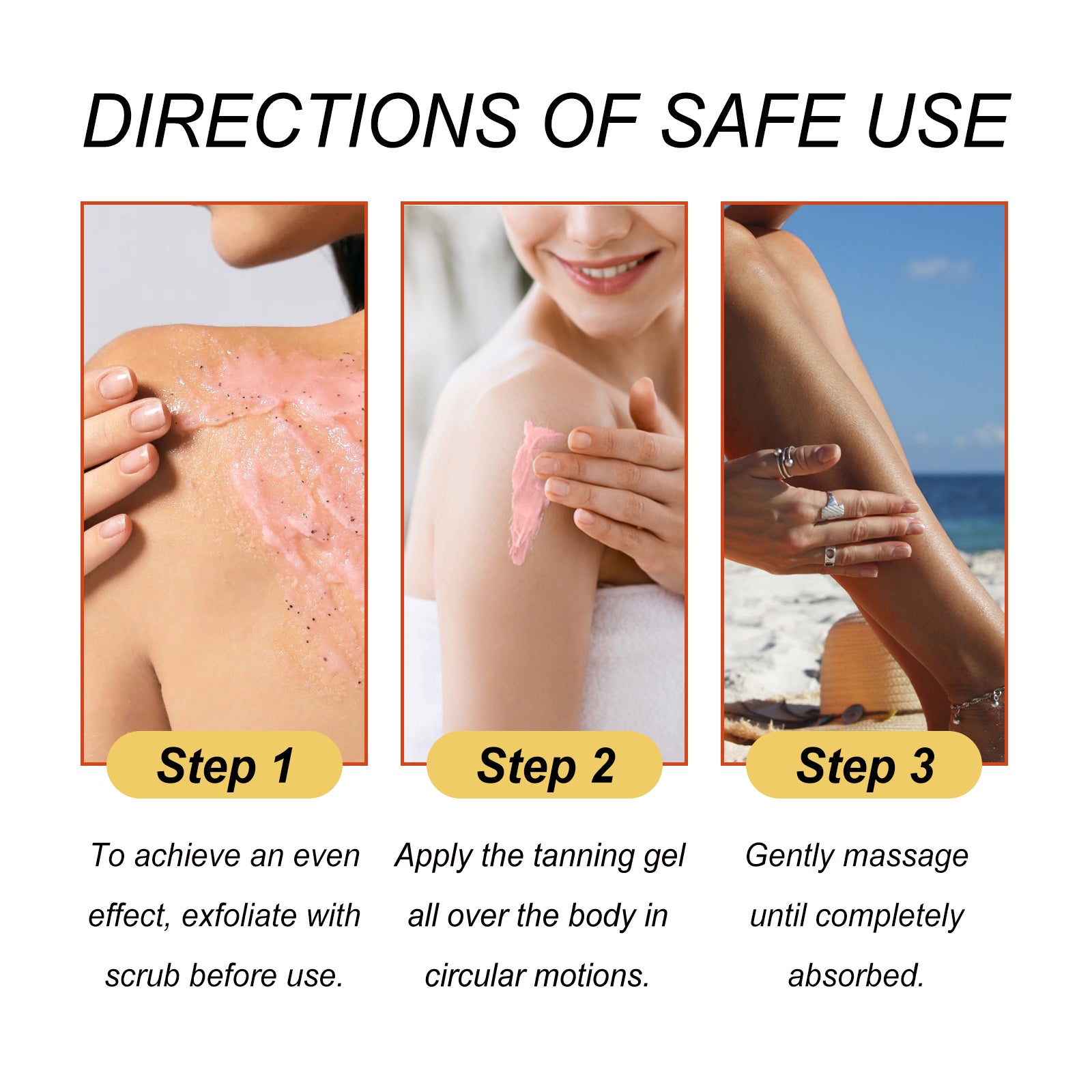 Black Care Gel, Summer Beach Beach Quick Tanning Bronzer Natural Refreshing And Moisturizing - Korvel