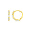 Boucles d'oreilles créoles petites en or jaune 14 carats avec zirconias baguette