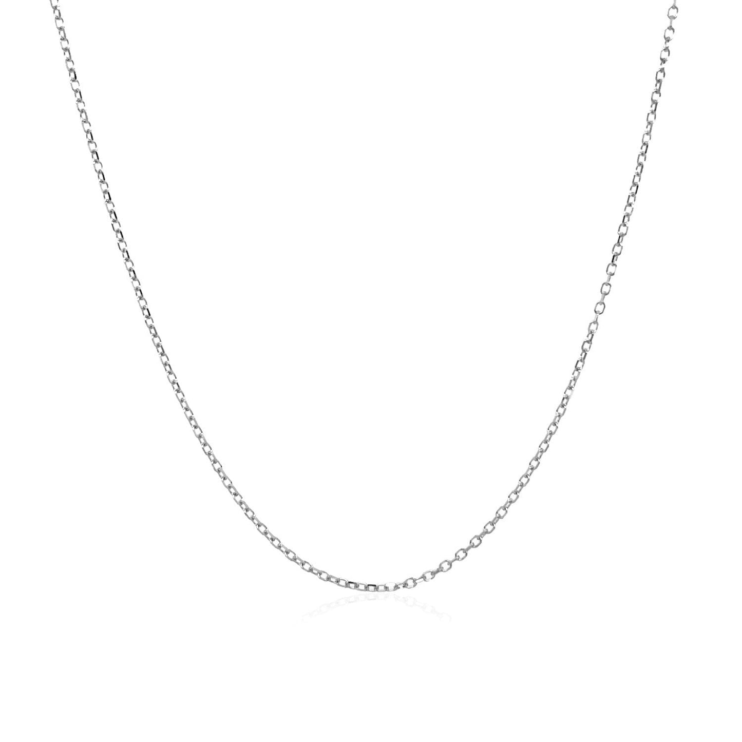 14k White Gold Diamond Cut Cable Link Chain - 0.8mm