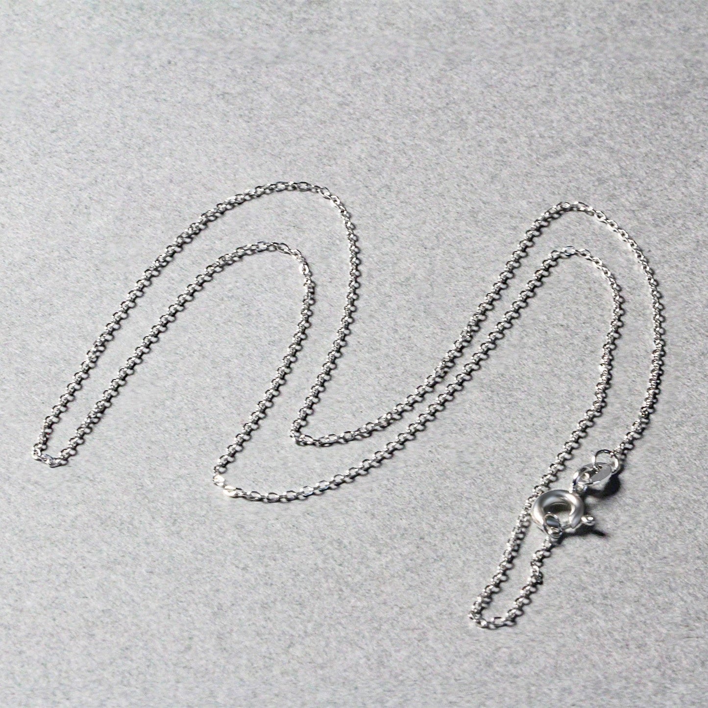 14k White Gold Diamond Cut Cable Link Chain - 0.8mm