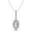 Colgante Halo de Diamante en Forma de Marquesa en Oro Blanco de 14k