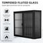 Retro Style Haze Double Glass Door Wall Cabinet With Detachable Shelves for Office Dining Room Living Room - Korvel