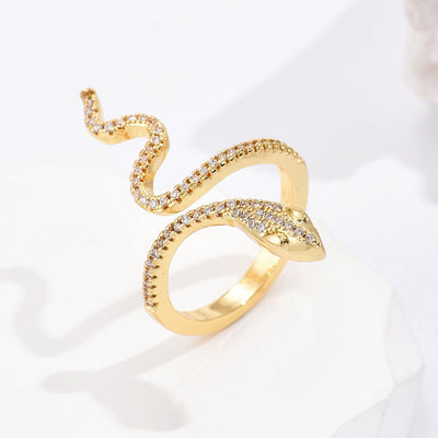 Bague Ajustable Élégante en Forme de Serpent pour Femmes