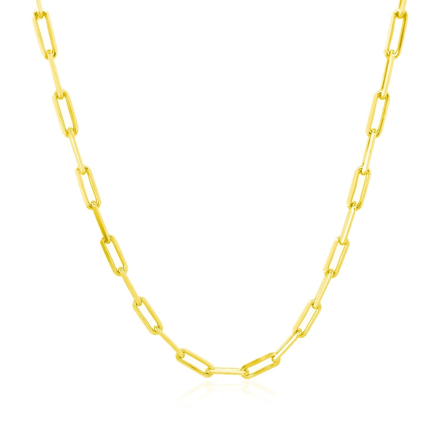 14K Yellow Gold Paperclip Chain Necklace