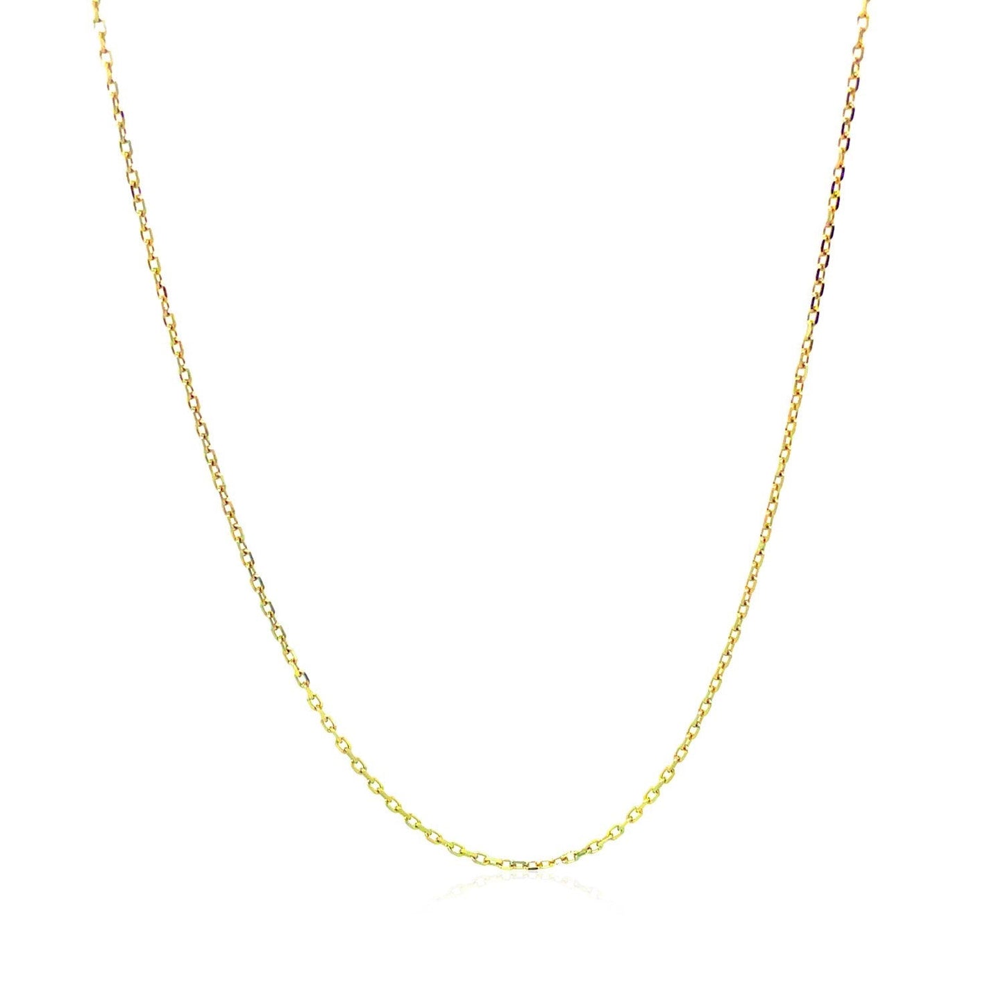18k Yellow Gold Diamond Cut Cable Link Chain - 0.80 mm