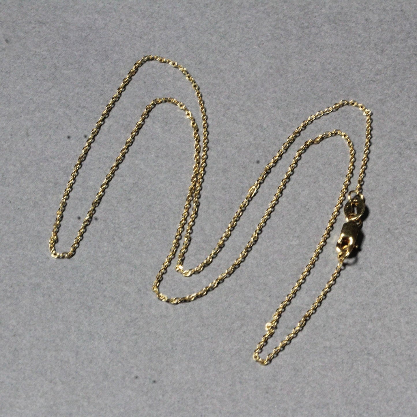 18k Yellow Gold Diamond Cut Cable Link Chain - 0.80 mm