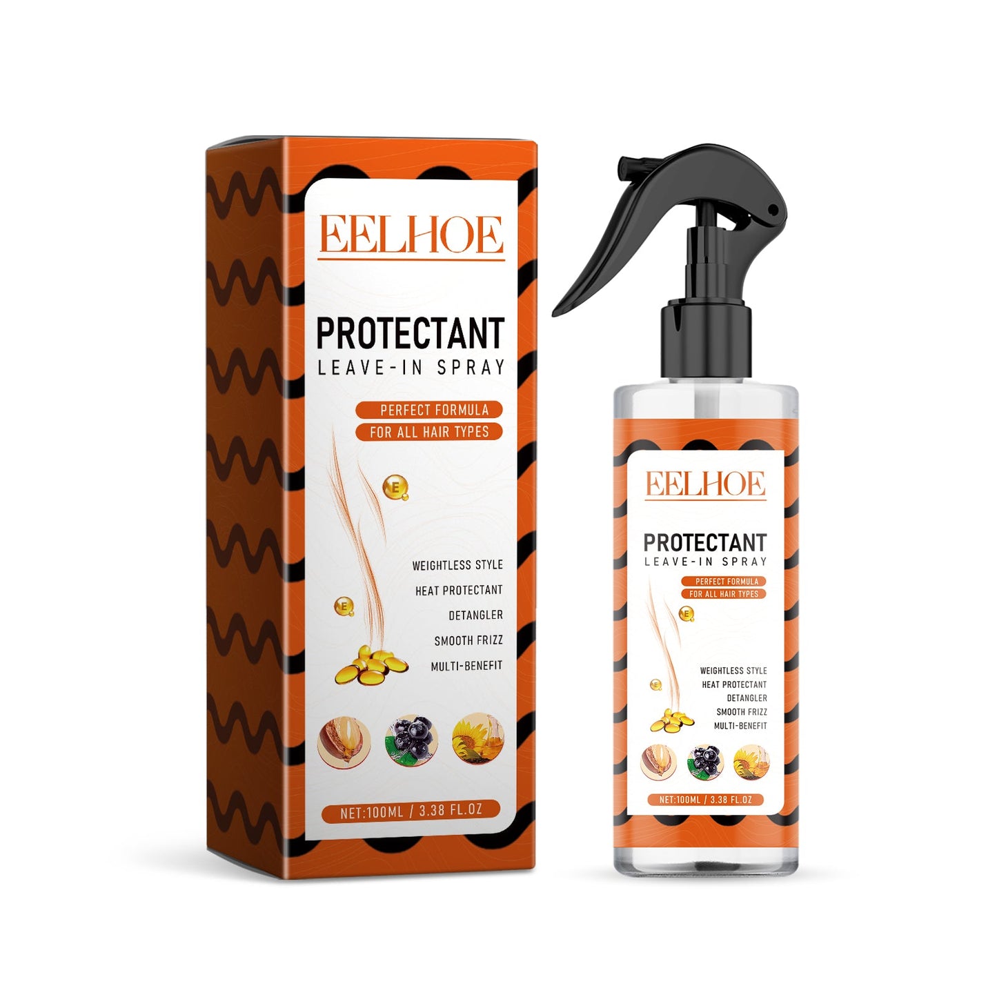 Spray protecteur sans rinçage premium pour le contrôle des frisottis