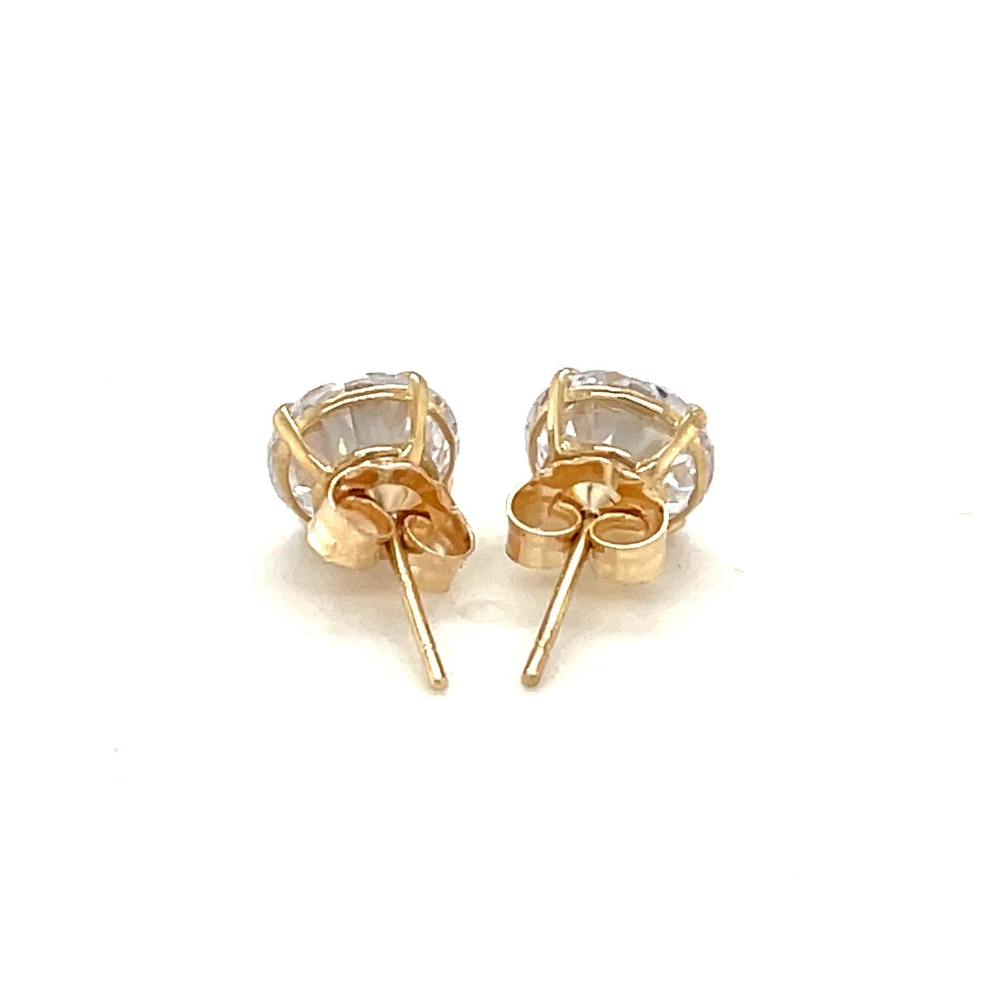 Boucles d'oreilles en or jaune 14k avec zircon cubique facetté