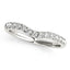 Anillo de boda de diseño curvado en oro blanco de 14k con diamantes