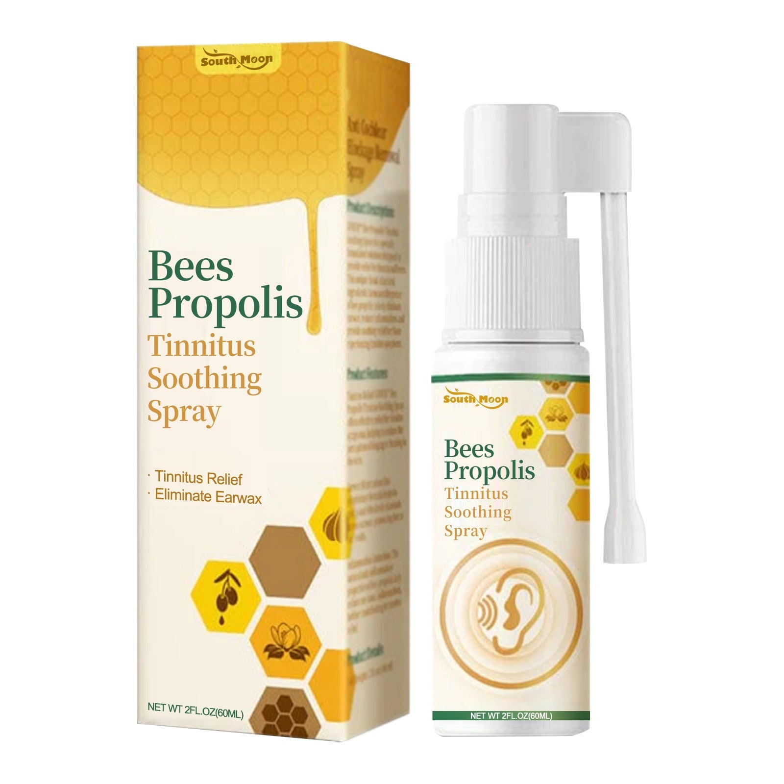Bees Propolis Tinnitus Soothing Spray, Relieve Tinnitus And Ear Discomfort Clean Ear Wax Drops - Korvel