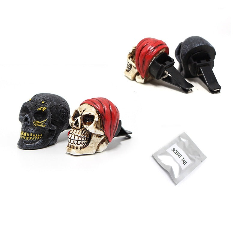 Pirate Ghost Head Aromatherapy Pendant Resin Car Air Outlet Skeleton Head Decoration - Korvel