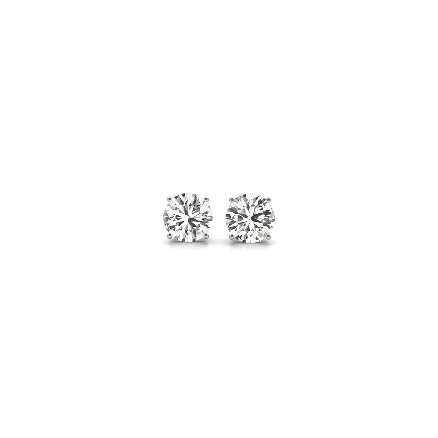 Boucles d'oreilles en diamant lab grown de 1/2 carat en or blanc 14k