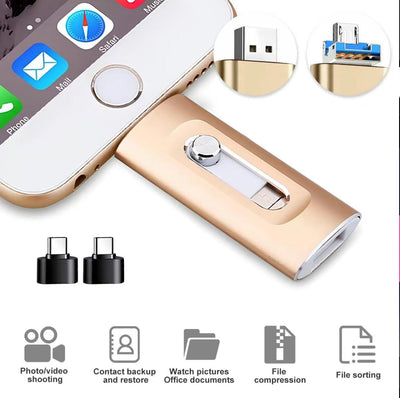 TriSync 128GB 4-in-1 USB Flash Drive