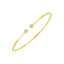 14k Yellow Gold High Polish Diamond Cluster Bangle