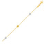14k Two-Toned Gold Anklet with Textured Hearts