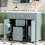 36 "bathroom makeup cabinet with resin sink combination and 2 drawers, with soft closing door, blue color - Korvel